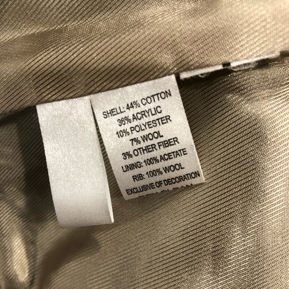 Ann Taylor LOFT Navy Tweed Wool Bomber Jacket Blazer Silver Chain Detail XSP - Picture 8 of 9